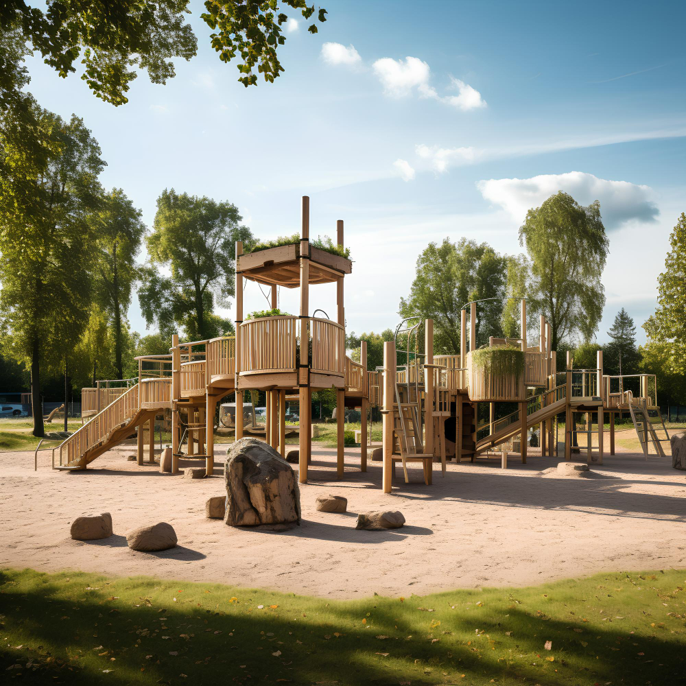 place zabaw drewniane