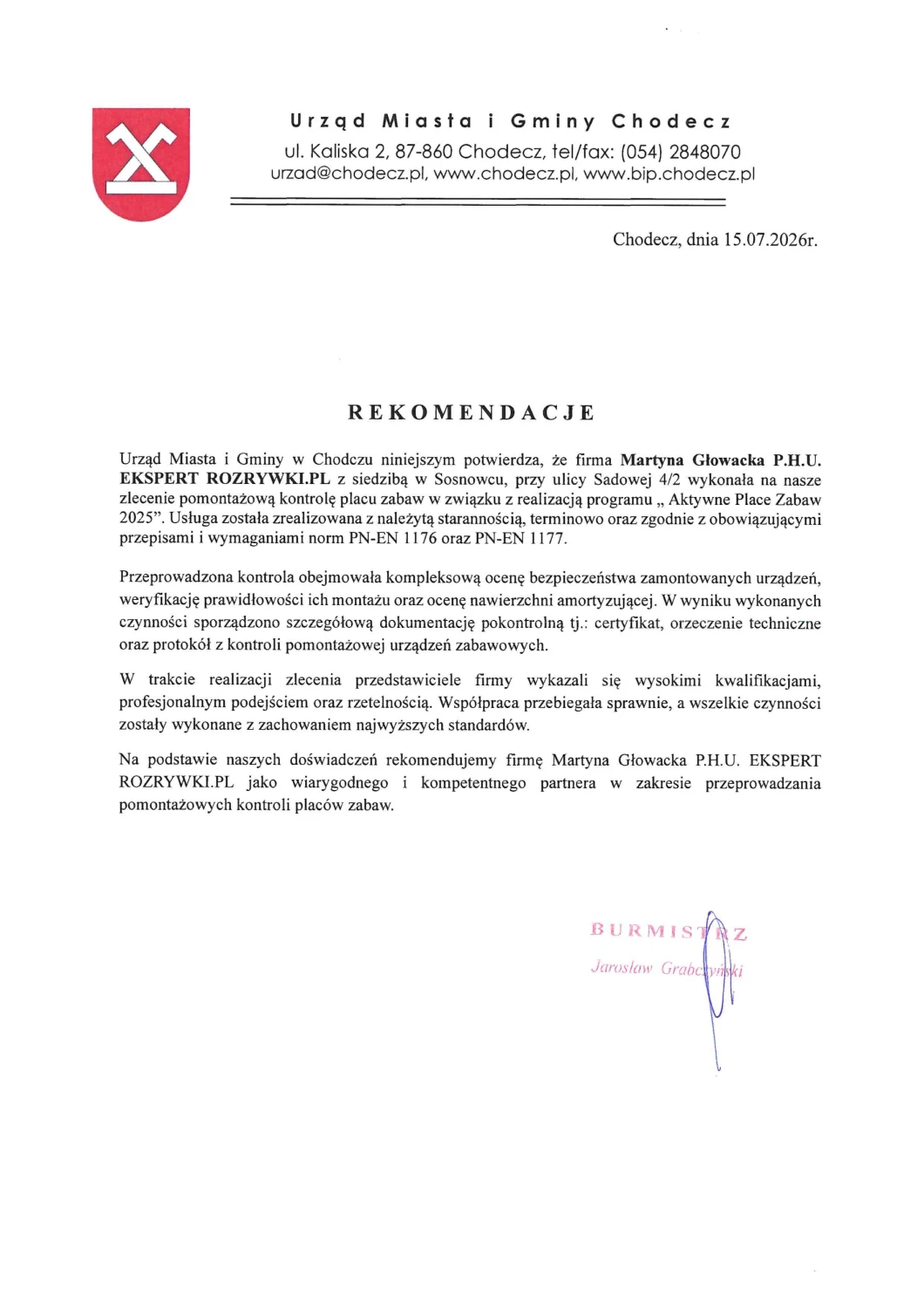 Gmina Chodecz referencje